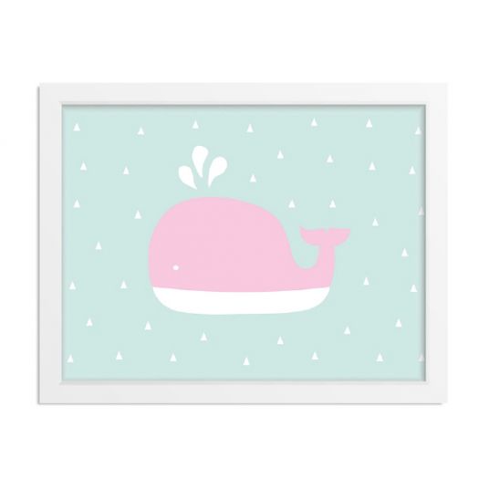 Mintkind Poster - small whale pink - A4