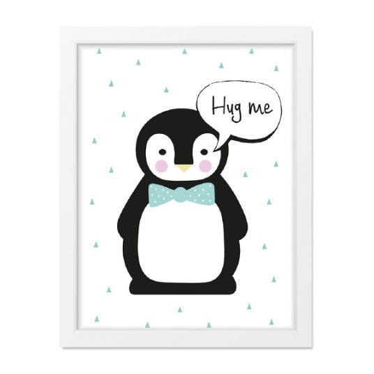 Mintkind Poster - Pinguin Hug me - A4