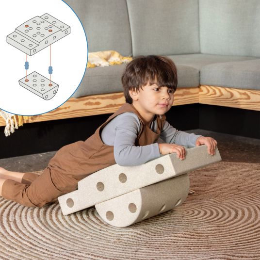 Modu 14 tlg. Baukasten Starter-Set Modu Playsystem Curiosity von 0 - 6 Jahre - Sand Grey / Honey Yello