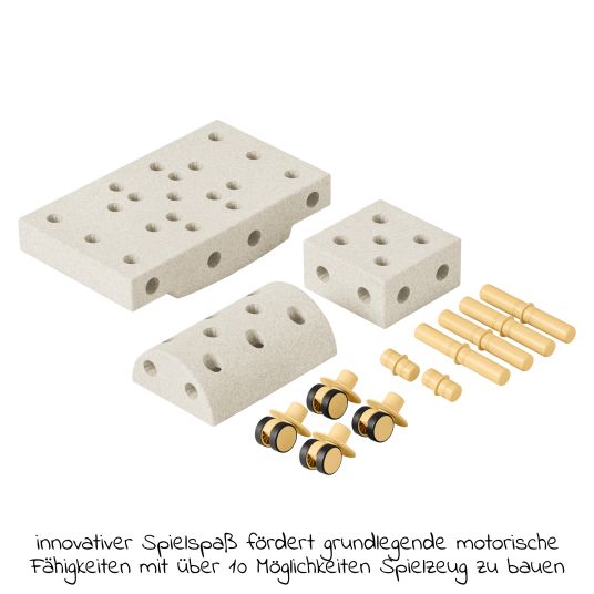 Modu 14 tlg. Baukasten Starter-Set Modu Playsystem Curiosity von 0 - 6 Jahre - Sand Grey / Honey Yello