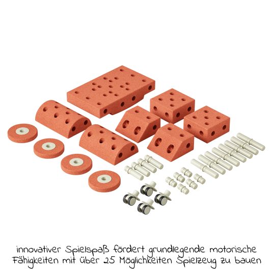 Modu Set di costruzioni da 34 pezzi Modu Playsystem Dreamer da 0 a 6 anni - Arancione bruciato / Verde polvere