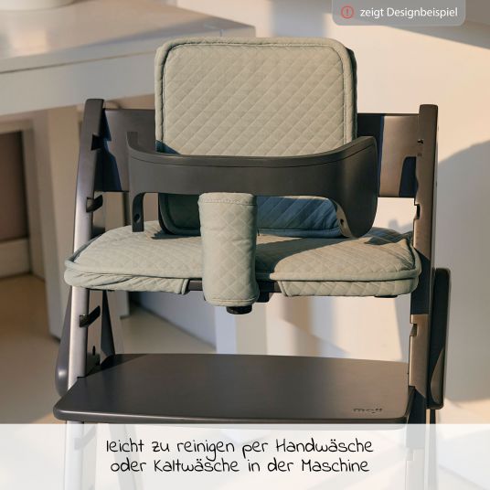 Moji Set di cuscini (coprirete per la protezione, lo schienale e la seduta) per il seggiolone Yippy - Menta