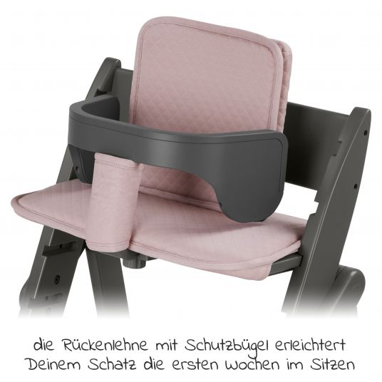 Moji Yippy Newborn Set (4-tlg.) Hochstuhl + Neugeborenen Aufsatz + Sitzkissen + Starter-Set - Cloud