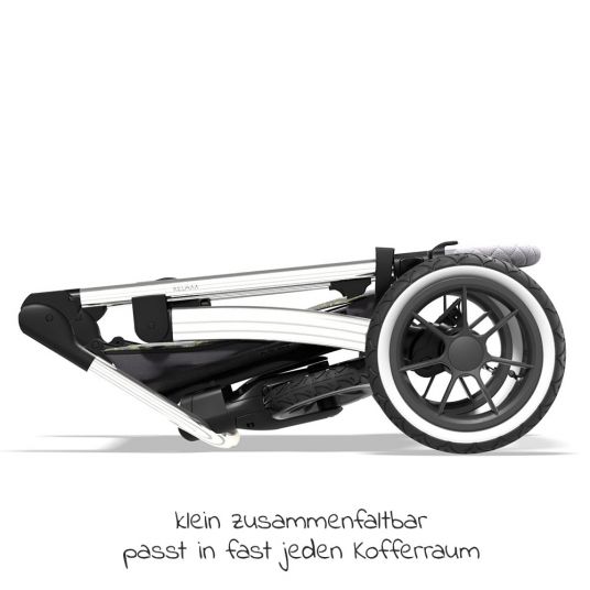 Moon 2in1 Kombi-Kinderwagen Relaxx Special Edition Sportsitz, Babywanne & Matratze, Lufträder bis 22 kg - Ice Flower
