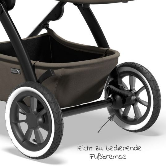 Moon 2in1 Kombi-Kinderwagen Relaxx Special Edition Sportsitz, Babywanne & Matratze, Lufträder bis 22 kg - Mud Recycled