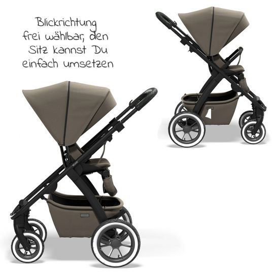 Moon 2in1 Kombi-Kinderwagen Relaxx Special Edition Sportsitz, Babywanne & Matratze, Lufträder bis 22 kg - Mud Recycled