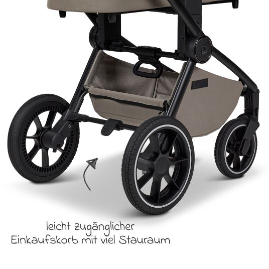 Moon 2in1 Kombi-Kinderwagen Resea + bis 22 kg mit Liegeposition, Babywanne, umsetzbare Sitzeinheit & Teleskopschieber - Mud