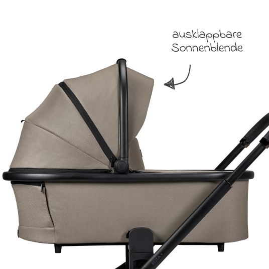 Moon 2in1 Kombi-Kinderwagen Resea + bis 22 kg mit Liegeposition, Babywanne, umsetzbare Sitzeinheit & Teleskopschieber - Mud