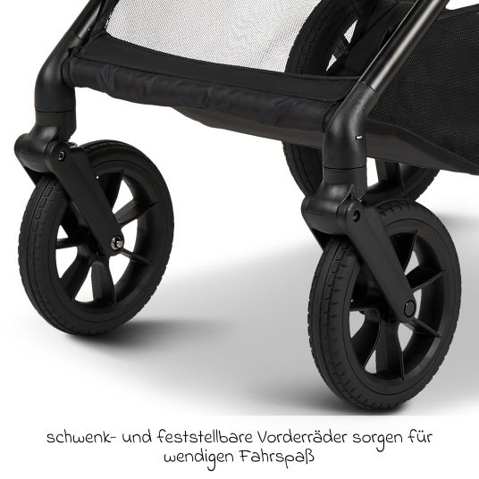 Moon 2in1 Kombi-Kinderwagen-Set Clicc bis 22 kg belastbar - umsetzbare Sitzeinheit, Babywanne, Teleskopschieber, Wickeltasche, Fußsack & Zubehör - Moss Green Melange