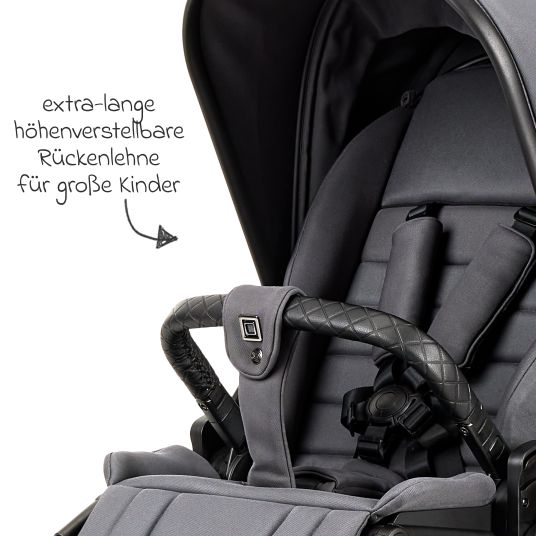 Moon 2in1 Resea+ baby carriage with a load capacity of up to 22 kg - pneumatic tires, convertible seat unit, carrycot & telescopic pushchair, - Edition - anthracite