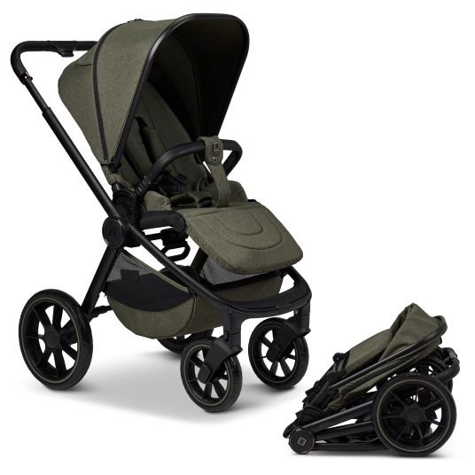 Moon Buggy & Sportwagen Sport bis 22 kg mit Liegeposition, umsetzbare Sitzeinheit und Teleskopschieber - Moss Melange