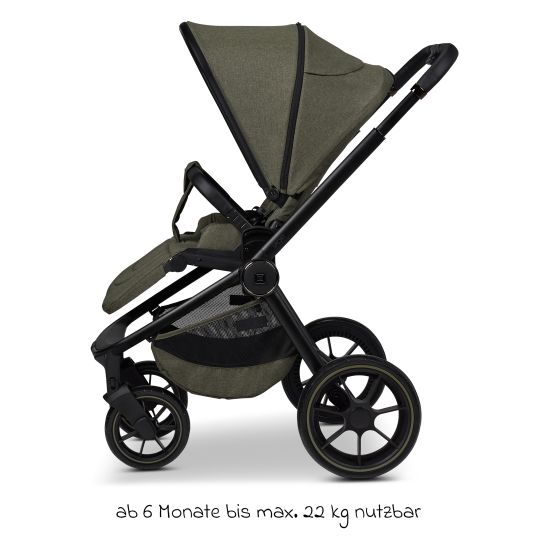 Moon Buggy & Sportwagen Sport bis 22 kg mit Liegeposition, umsetzbare Sitzeinheit und Teleskopschieber - Moss Melange