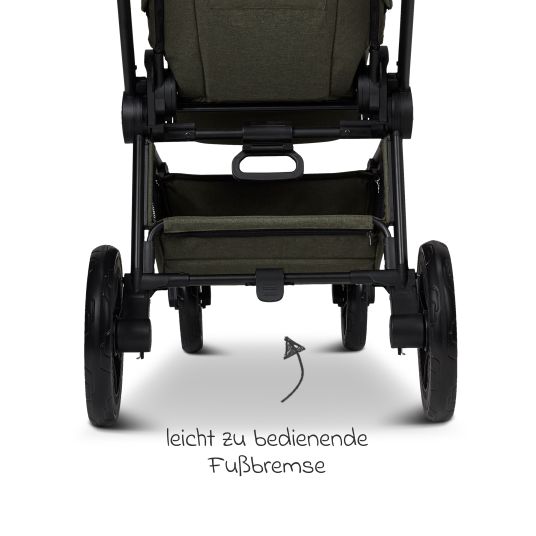 Moon Buggy & Sportwagen Sport bis 22 kg mit Liegeposition, umsetzbare Sitzeinheit und Teleskopschieber - Moss Melange