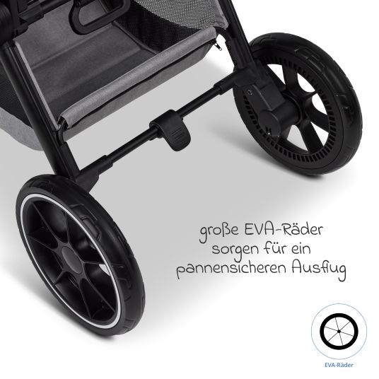 Moon Buggy & Sportwagen Sport bis 22 kg mit Liegeposition, umsetzbare Sitzeinheit und Teleskopschieber - Moss Melange