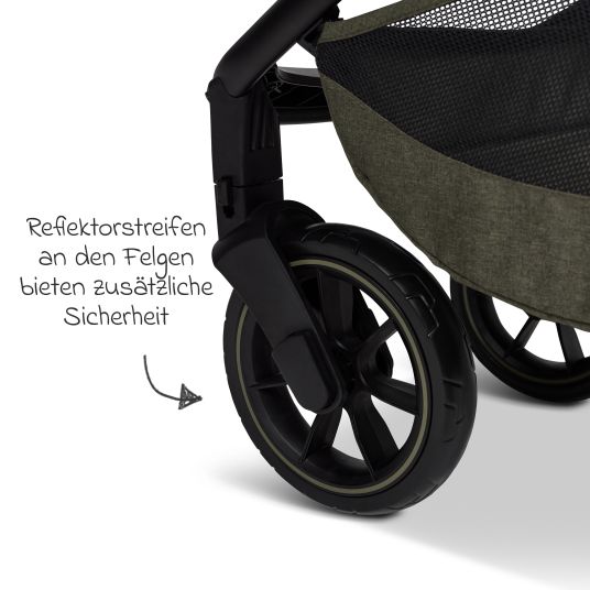 Moon Buggy & Sportwagen Sport bis 22 kg mit Liegeposition, umsetzbare Sitzeinheit und Teleskopschieber - Moss Melange