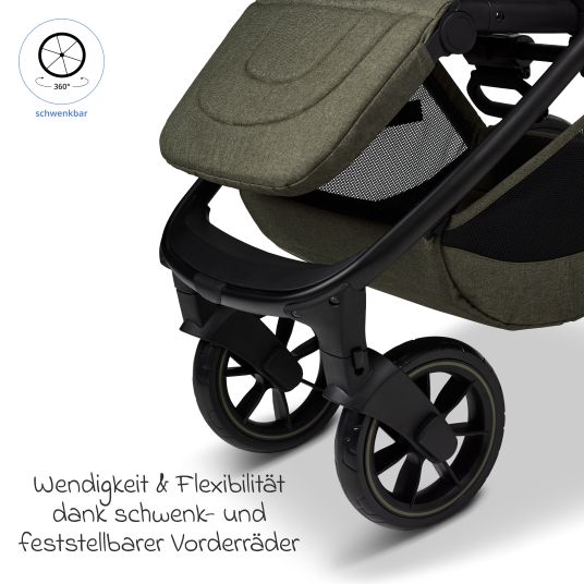 Moon Buggy & Sportwagen Sport bis 22 kg mit Liegeposition, umsetzbare Sitzeinheit und Teleskopschieber - Moss Melange