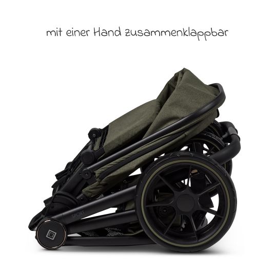 Moon Buggy & Sportwagen Sport bis 22 kg mit Liegeposition, umsetzbare Sitzeinheit und Teleskopschieber - Moss Melange