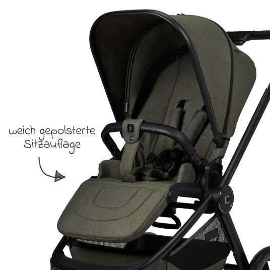 Moon Buggy & Sportwagen Sport bis 22 kg mit Liegeposition, umsetzbare Sitzeinheit und Teleskopschieber - Moss Melange