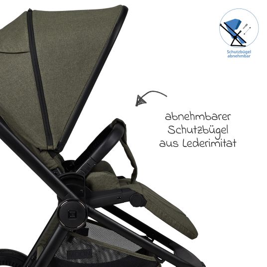 Moon Buggy & Sportwagen Sport bis 22 kg mit Liegeposition, umsetzbare Sitzeinheit und Teleskopschieber - Moss Melange