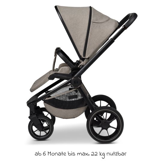 Moon Buggy & Sportwagen Sport bis 22 kg mit Liegeposition, umsetzbare Sitzeinheit und Teleskopschieber - Mud Melange