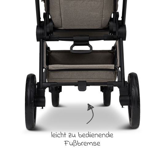 Moon Buggy & Sportwagen Sport bis 22 kg mit Liegeposition, umsetzbare Sitzeinheit und Teleskopschieber - Mud Melange