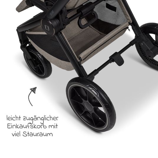 Moon Buggy & Sportwagen Sport bis 22 kg mit Liegeposition, umsetzbare Sitzeinheit und Teleskopschieber - Mud Melange