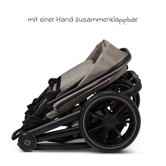 Moon Buggy & Sportwagen Sport bis 22 kg mit Liegeposition, umsetzbare Sitzeinheit und Teleskopschieber - Mud Melange