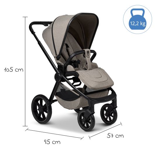 Moon Buggy & Sportwagen Sport bis 22 kg mit Liegeposition, umsetzbare Sitzeinheit und Teleskopschieber - Mud Melange