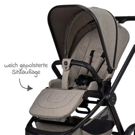 Moon Buggy & Sportwagen Sport bis 22 kg mit Liegeposition, umsetzbare Sitzeinheit und Teleskopschieber - Mud Melange