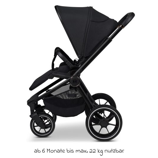 Moon Buggy & Sportwagen Sport bis 22 kg mit Liegeposition, umsetzbare Sitzeinheit und Teleskopschieber - Onyx Melange