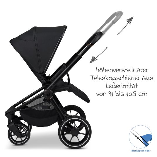 Moon Buggy & Sportwagen Sport bis 22 kg mit Liegeposition, umsetzbare Sitzeinheit und Teleskopschieber - Onyx Melange