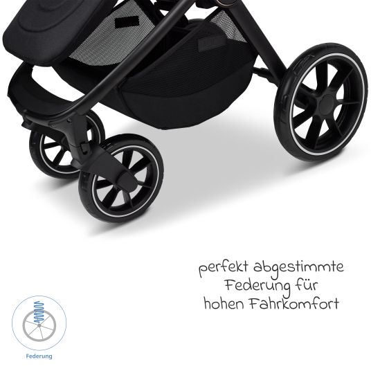 Moon Buggy & Sportwagen Sport bis 22 kg mit Liegeposition, umsetzbare Sitzeinheit und Teleskopschieber - Onyx Melange