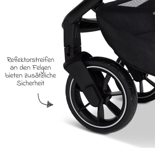 Moon Buggy & Sportwagen Sport bis 22 kg mit Liegeposition, umsetzbare Sitzeinheit und Teleskopschieber - Onyx Melange