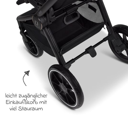 Moon Buggy & Sportwagen Sport bis 22 kg mit Liegeposition, umsetzbare Sitzeinheit und Teleskopschieber - Onyx Melange