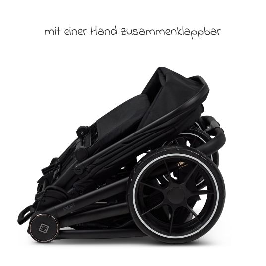 Moon Buggy & Sportwagen Sport bis 22 kg mit Liegeposition, umsetzbare Sitzeinheit und Teleskopschieber - Onyx Melange