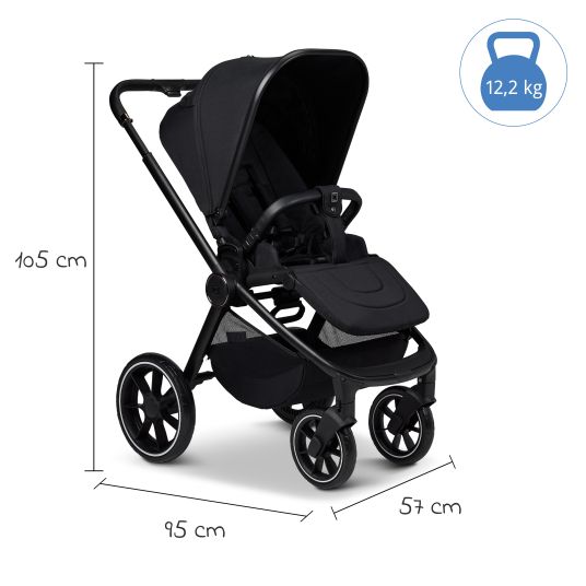 Moon Buggy & Sportwagen Sport bis 22 kg mit Liegeposition, umsetzbare Sitzeinheit und Teleskopschieber - Onyx Melange