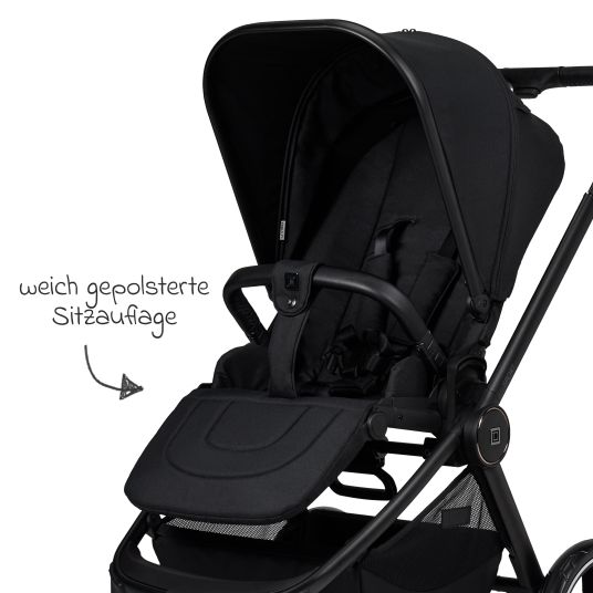 Moon Buggy & Sportwagen Sport bis 22 kg mit Liegeposition, umsetzbare Sitzeinheit und Teleskopschieber - Onyx Melange