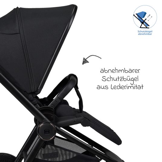 Moon Buggy & Sportwagen Sport bis 22 kg mit Liegeposition, umsetzbare Sitzeinheit und Teleskopschieber - Onyx Melange