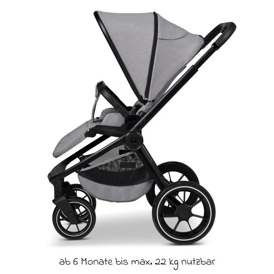 Moon Buggy & Sportwagen Sport bis 22 kg mit Liegeposition, umsetzbare Sitzeinheit und Teleskopschieber - Stone Melange