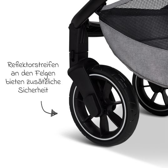 Moon Buggy & Sportwagen Sport bis 22 kg mit Liegeposition, umsetzbare Sitzeinheit und Teleskopschieber - Stone Melange