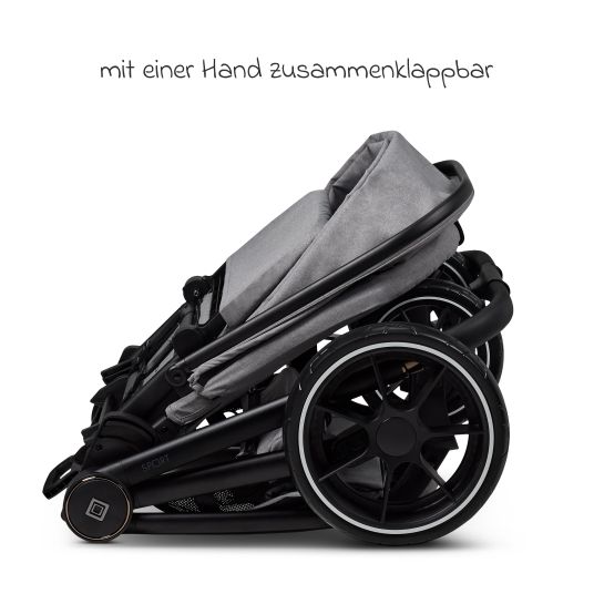 Moon Buggy & Sportwagen Sport bis 22 kg mit Liegeposition, umsetzbare Sitzeinheit und Teleskopschieber - Stone Melange