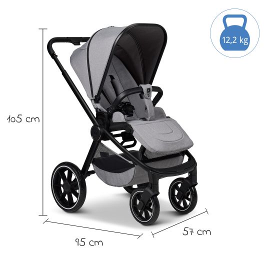 Moon Buggy & Sportwagen Sport bis 22 kg mit Liegeposition, umsetzbare Sitzeinheit und Teleskopschieber - Stone Melange