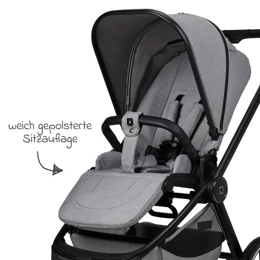 Moon Buggy & Sportwagen Sport bis 22 kg mit Liegeposition, umsetzbare Sitzeinheit und Teleskopschieber - Stone Melange