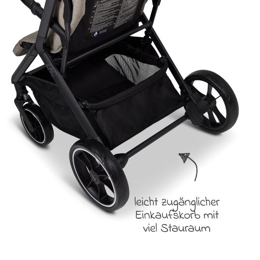 Moon Buggy & Sportwagen Zac bis 22 kg mit Liegeposition, Einhand-Faltmechanismus inkl. Regenschutz & Transporttasche - Moss Melange