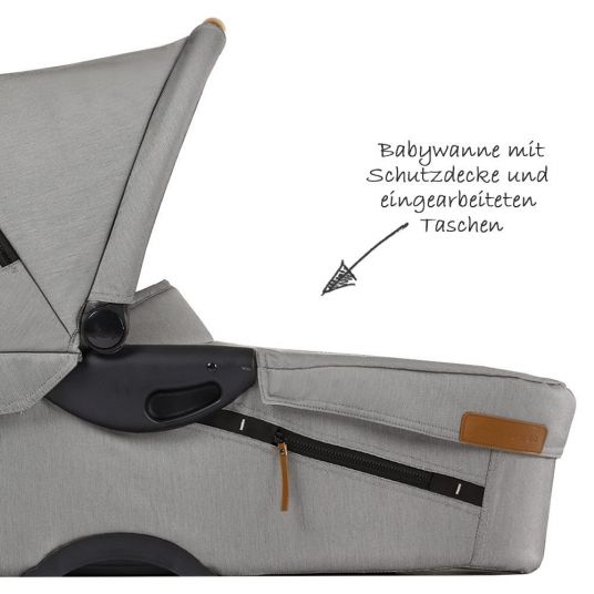 Mutsy Urban Nomad carrycot for EVO - Light Grey