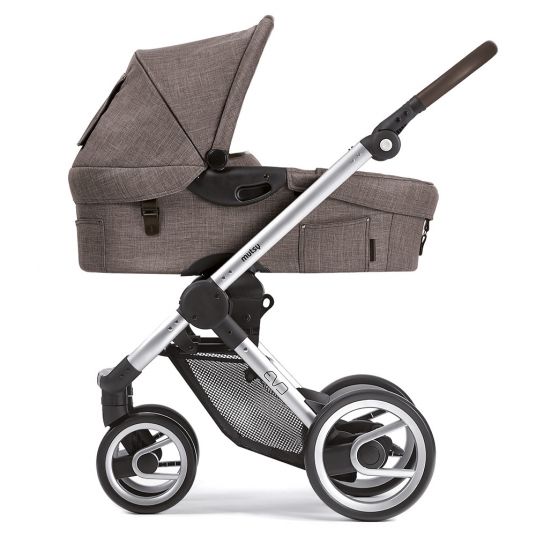 Mutsy Combi Stroller EVO Frame Silver Farmer Earth - Brown Melange