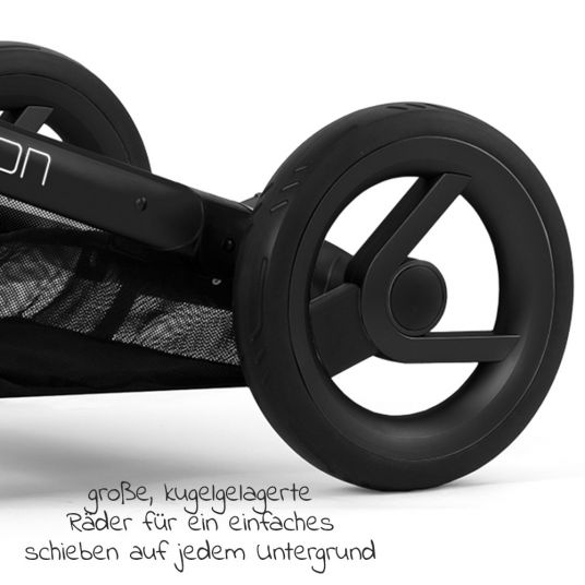 Mutsy Icon Black Handle Brown Passeggino combinato con navicella, sedile sportivo e pacchetto accessori XXL - Leisure Fjord