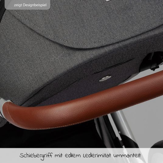 Mutsy Kombi-Kinderwagen Icon Silber Griff Brown inkl. Babywanne, Sportsitz & XXL Zubehörpaket - Leisure Fjord