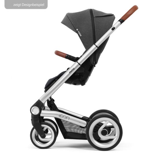Mutsy Combi stroller Icon Silver handle Cognac incl. baby bath, sport seat & XXL accessories package - Leisure River