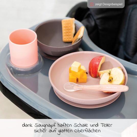 Nattou Silicone 4-piece tableware set - Ochre Terracotta